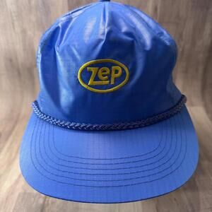 VTG ZEP Chemicals Nylon Rain Cap Snapback Hat Rope Embroidered 90s